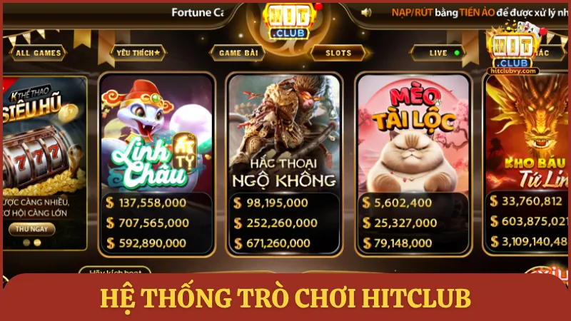hệ thống trò chơi HITCLUB