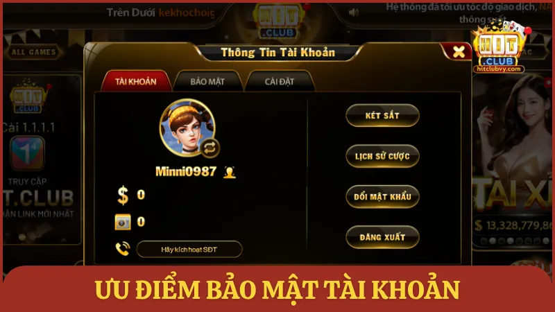 Ưu điểm bảo mật tài khoản dẫn đầu